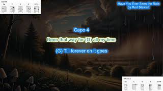Have You Ever Seen the Rain (capo 4) by Rod Stewart play along with scrolling guitar chords &amp; lyrics