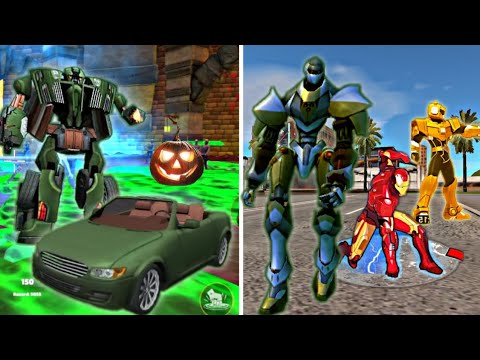 Green Transformer Car V/S All Robot's Who Will Win | Rope Hero Vice Town
