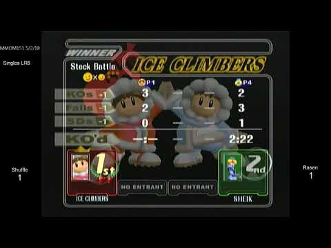 MMOM151 SSBM - Shuffle (Ice Climbers) vs. Rasen (Sheik) - Melee LR6