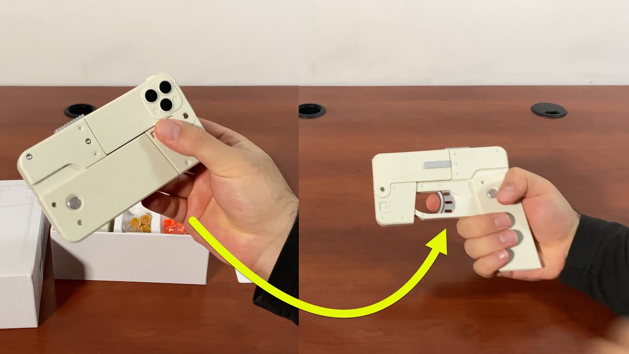 Folding iPhone Shaped Toy Gun -- Gadgetify