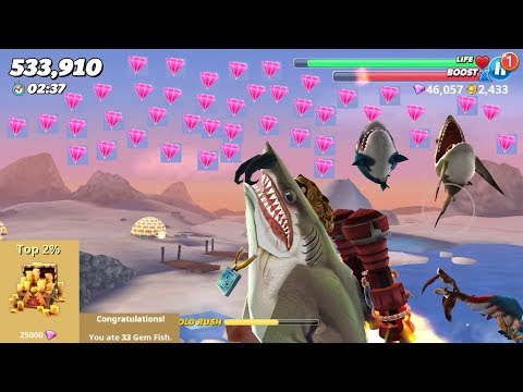 Top 2 % 25,000 Gems Winner ! Live Contest S Sharks - Hungry Shark World