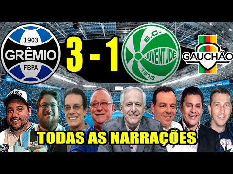 Todas as narrações - Grêmio 3 x 1 Juventude | Grêmio Hepta Campeão Gaúcho