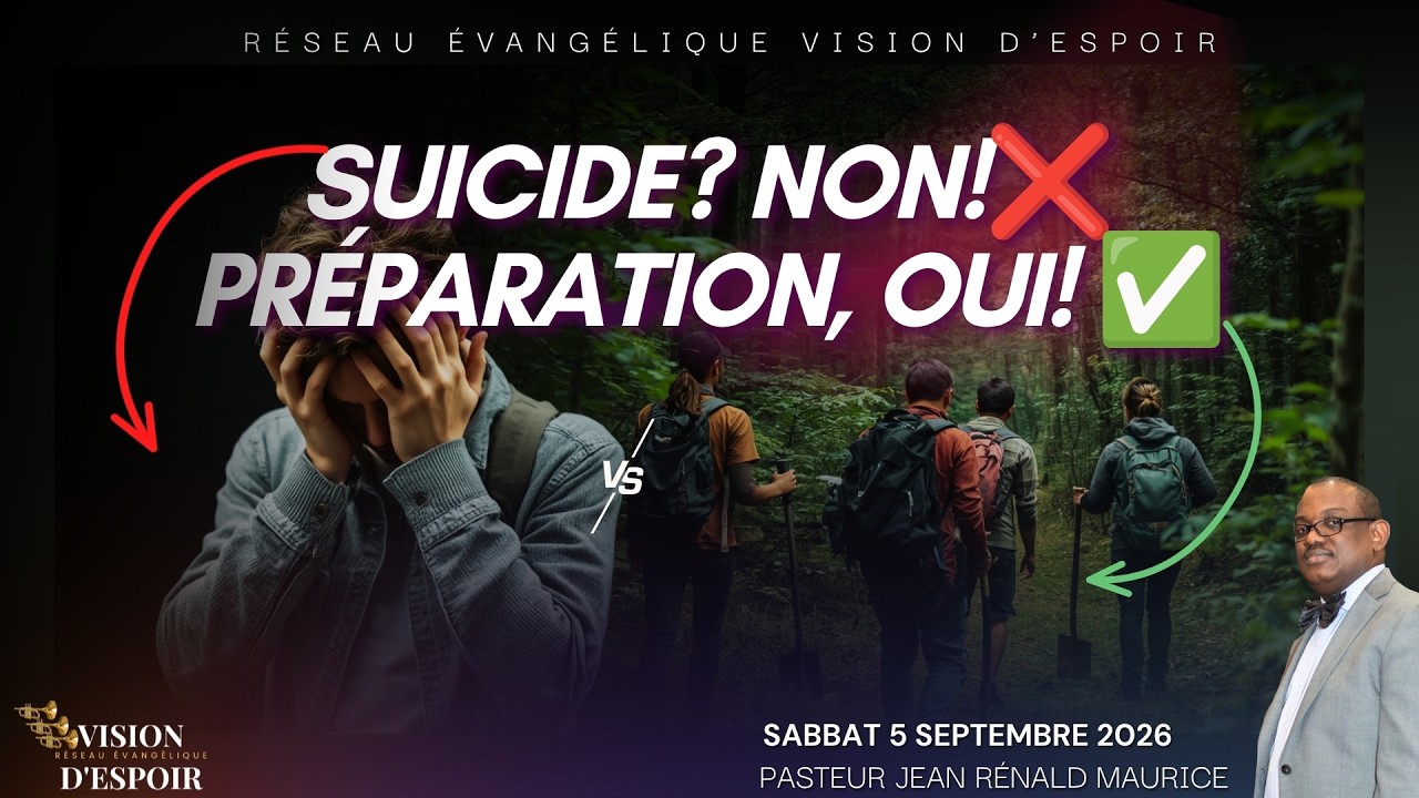SUICIDE? NON! PRÉPARATION, OUI!! | Pasteur Jean R. Maurice | Sabbat 5 Septembre 2026 | VISION D'ESPOIR TV