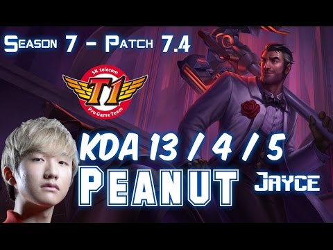 SKT T1 Peanut JAYCE vs SYNDRA Mid - Patch 7.4 KR Ranked