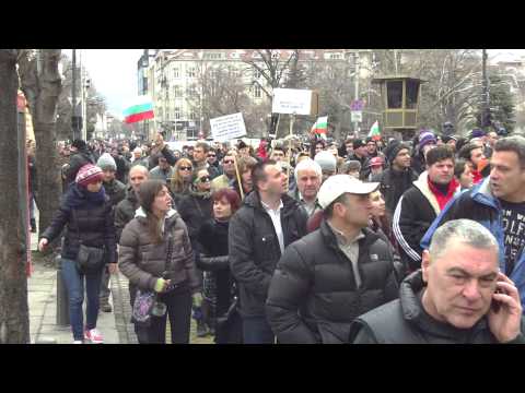 Protesting people gather together in Sofia 24.02.2013 in Full HD