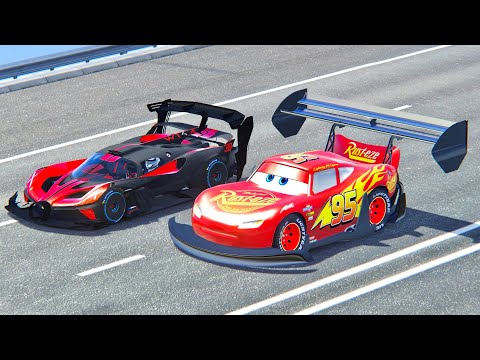 Lightning McQueen GTR vs Bugatti Bolide GTR - Drag Race 20 KM