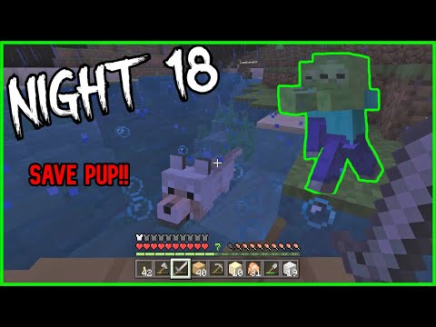 Big Storm Coming & We Forgot Pup at the Abandoned Base Surviving Minecraft Night 18 First 100 Nights