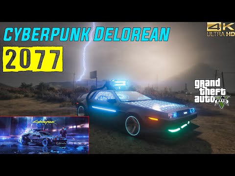 GTA 5 - Driving The Cyberpunk Delorean 2077 (Ultra-Realistic Graphics Gameplay 4k 60FPS)