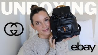 Unboxing My Dream Gucci Bag ♡ | Vintage Bamboo Backpack From eBay - What's In My Bag