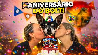 O ANIVERSÁRIO DO CACHORRO MAIS NERD DO BRASIL, O BOLT… VIROU UM CAOS! 🤓🎂🐶