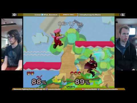 Elements Fighting Game Challenge #5 - Melee Singles - WF - Iceman vs Entrophy|Luigi Ka-Master