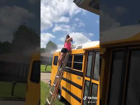 Short bus tiny home camper ! #skoolie #busconversion #vanlife