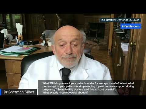 Dr Silber July 21 - What TSH level for an embryo transfer? Is thyroid hormone support controversial?