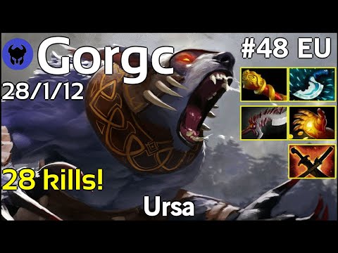 28 kills! Gorgc plays Ursa!!! Dota 2 7.21