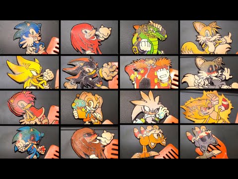 Super Sonic-hedgehog, Knuckles, Tails, Dr Eggman, Rose, Shadow-Pancake art Challenge, FNF Sonic mod