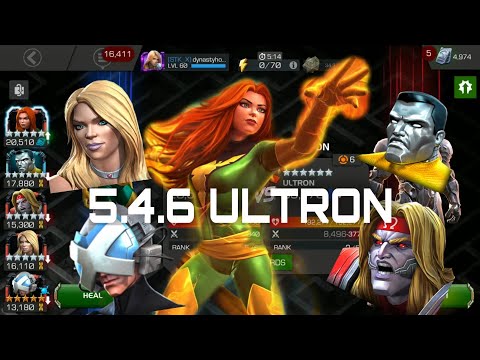 Phoenix & Friends vs 5.4.6 Ultron Boss | Marvel Contest of Champions