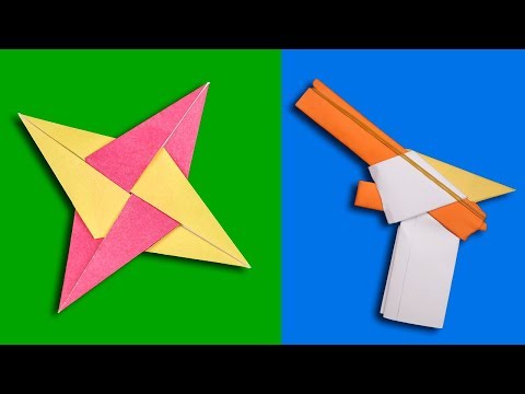 07 New Easy Origami Ninja Star/Sword/Knife/gun - How to make
