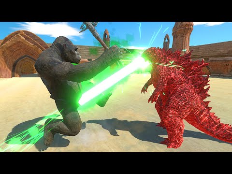 RED GODZILLA 2021 vs KING KONG - Animal Revolt Battle Simulator