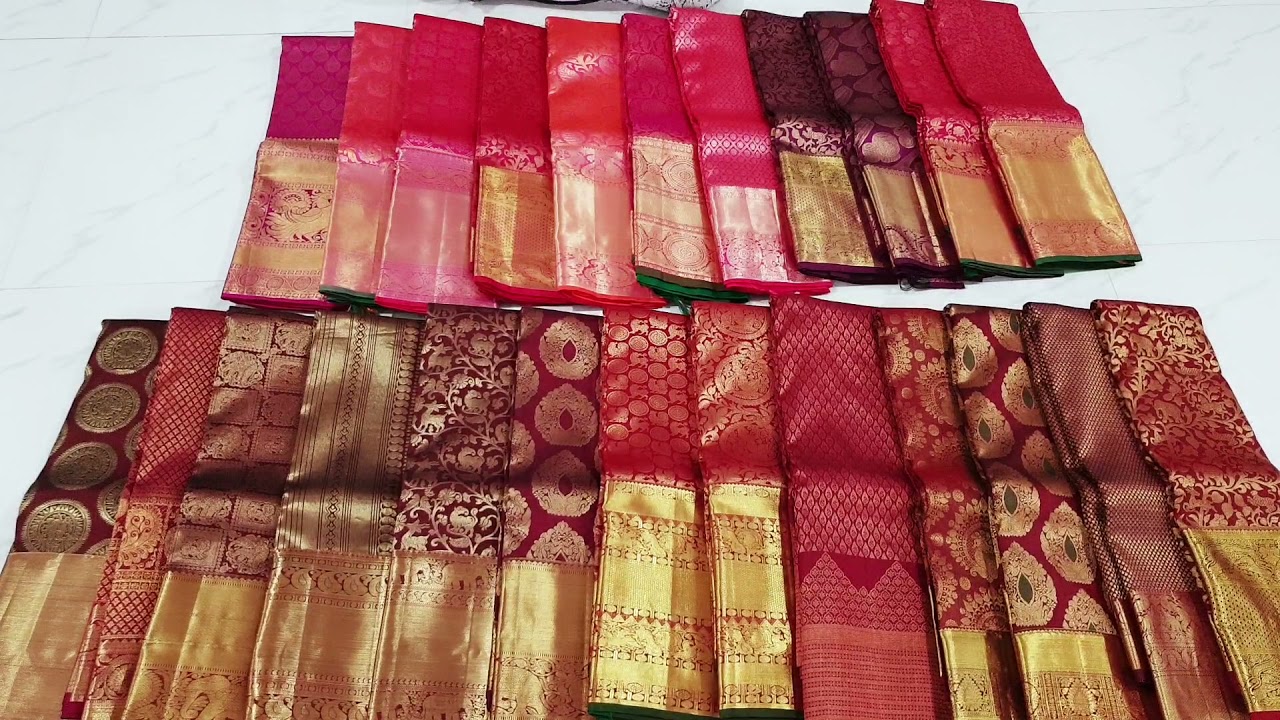 Wedding Wear Kanjeevaram Shopping Mall Pattu Sarees Collection Muhurtham Colors Red-Maroon-Pink Only