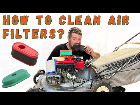 Part of a video titled How to Clean a Lawnmower Air Filter in Under a Minute - YouTube