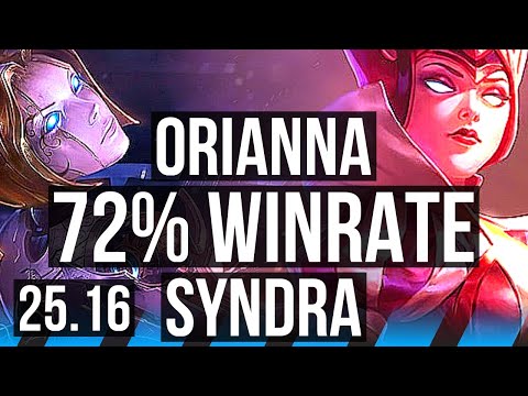 ORIANNA vs SYNDRA (MID) | 72% winrate | KR Diamond | 25.16