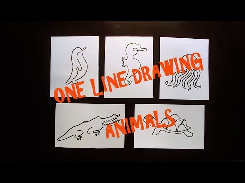One Line Animals Drawing | Continuous line drawing |...