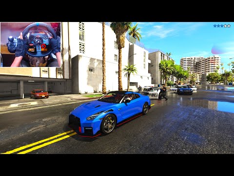 Nissan GTR R35 NISMO 2021 Police Chase - GTA 5 | Logitech G29 Gameplay