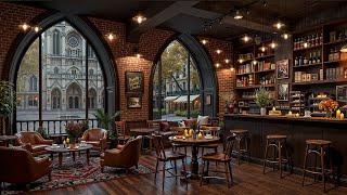 Paris Café Jazz — Cathedral View with Rain