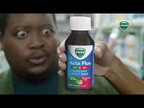 Vicks® Acta Plus Wet & Dry Cough Syrup relieves WET+DRY cough