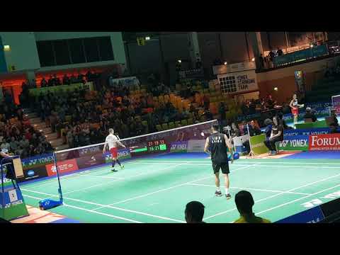 Hans-Kristian Vittinghus celebration playing against Lin Dan