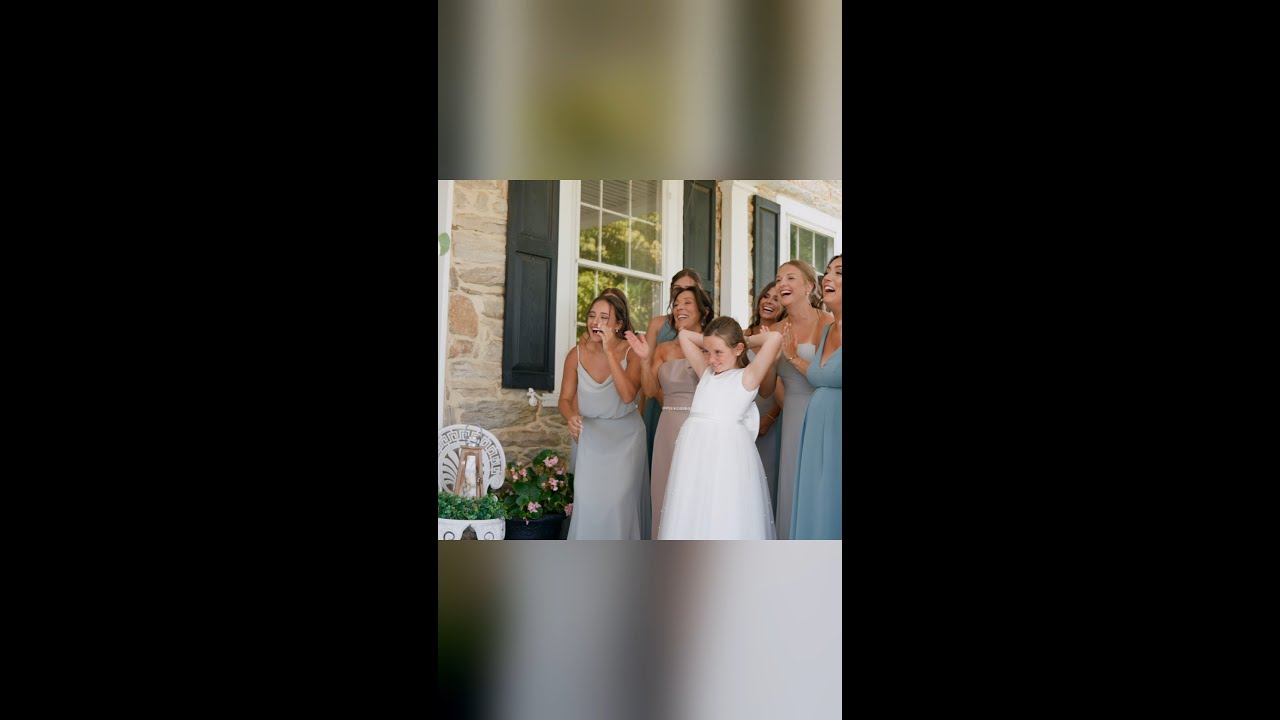 Carly's First look with her bridesmaids!