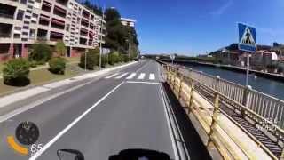 preview picture of video 'Balade en moto à Getaria en Espagne, Garmin Virb testeur'