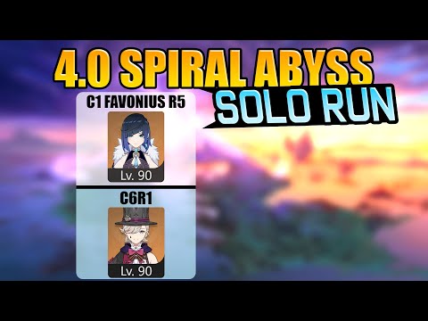 Spiral Abyss 4.0 Floor 12 - Solo Yelan C1 Favonius & Lyney C6R1 - Full stars