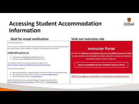 ClockWork Instructor Guide to Online Accommodation Letters
