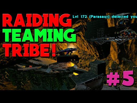 ARK MTS: 3 MAN SERVERS - DAY 5- RAIDING THE TEAMERS OF THE SERVER!