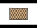Paillasson coco et caoutchouc Noir - Marron - Fibres naturelles - Matière plastique - 60 x 1 x 40 cm