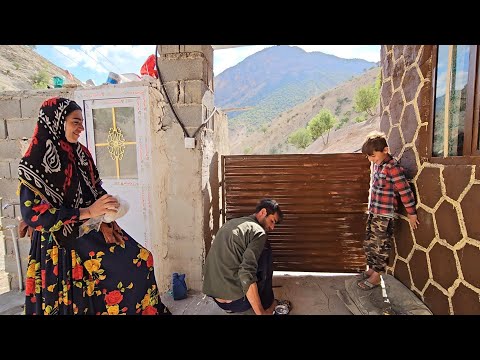 Rural family. Babak built an iron door for the village house at the request of Narges ????????