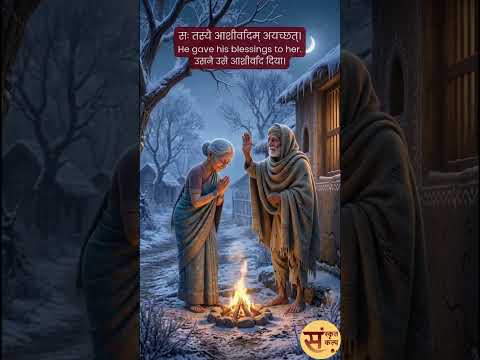 वृद्धायाः औदार्यम्। The Old Woman's Generosity | बुढ़िया की उदारता