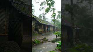 Download lagu Suasana Hujan Deras di Pedesaan Indonesia | Suara Alam, Angin Kencang & Sungai Tenang mp3