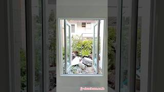 หน้าต่างบานเปิดคู่แบบไม่มีเสากลาง