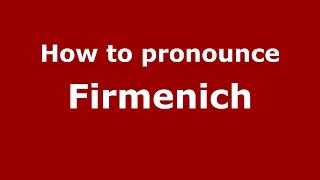 How to pronounce Firmenich