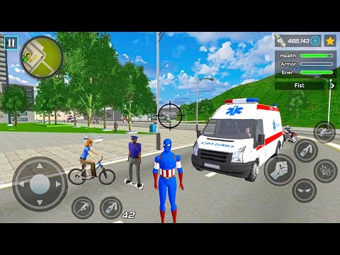 Captain America Rope Hero Ninja Gangster Crime Vegas City #2 - Android Gameplay