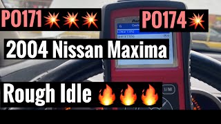 2004 Nissan Maxima 3.5L  Code PO171 & PO174 System Tool Lean Bank 1-Bank 2  Rough idle 🚘