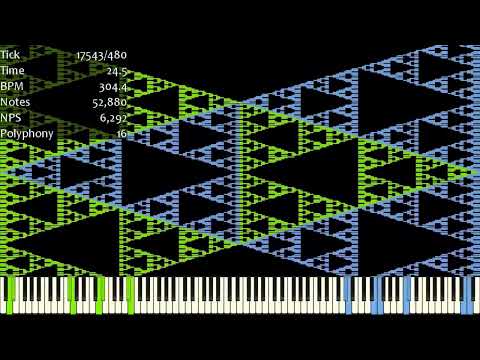 [Nut MIDI] Sierpinutski + Sierpinutski Mirror Merged 23.88 Million Notes - Me & Deca Quitin