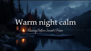 Lake Cabin ⛰️🔥 | Relaxing Rain & Piano for Deep Sleep