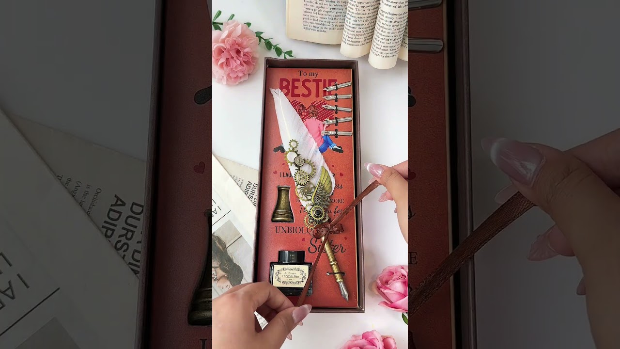 Thank You For Being My Unbiological Sister | Feather Pen Set With Custom Card