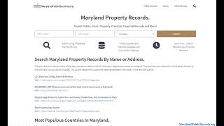 Maryland Property Records (Search Real Estate Records By Name and Address Online).