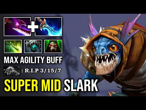 SLARK IS OP MIDLANER Super Aggressive Food Hunt 100% Counter Huskar with Hard Carry Build 7.27 DotA