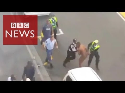 South African police brutality caught on camera #BBCtrending - BBC News