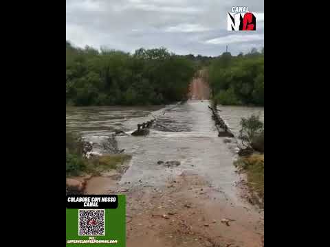 Arroio  sobe e alaga ponte em Piratini RS